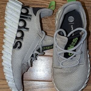 Adidas Kids Gray and Green Sneakers